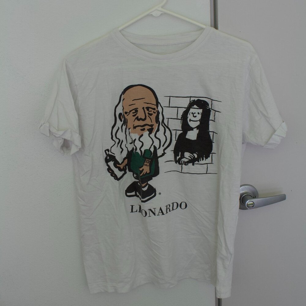 white graphic t-shirt